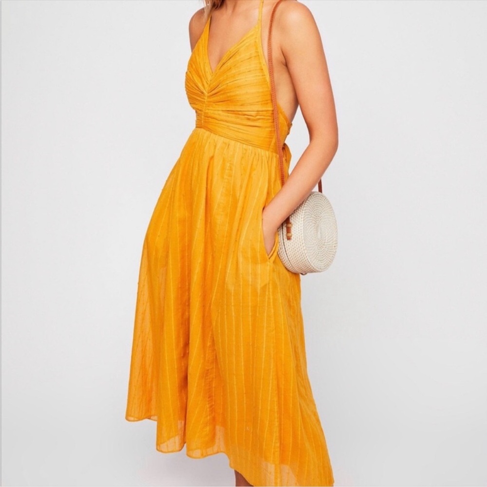 Free People Donna Swiss Dot Halter Dress